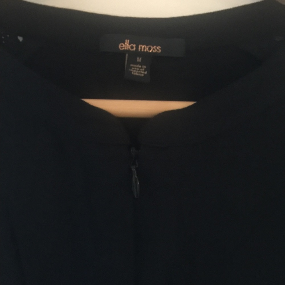 Ella Moss top - black faux leather detail